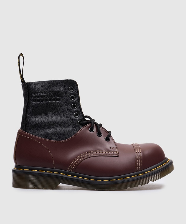 Maison Margiela MM6 - Burgundy leather boots MM6 x Dr. Martens