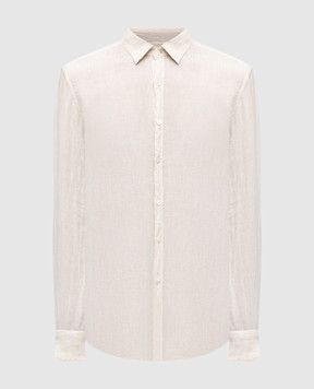 Canali Beige linen shirt GM02128CSL7077