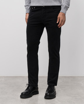 MooRER Black PAVEL jeans with logo patch PAVELDRL