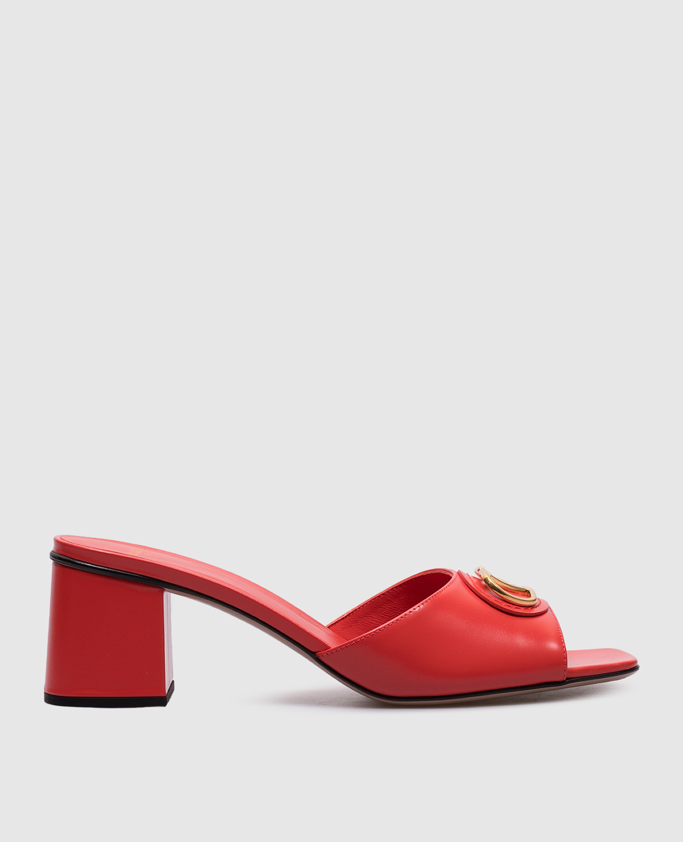 Red leather SLIDE mules Valentino