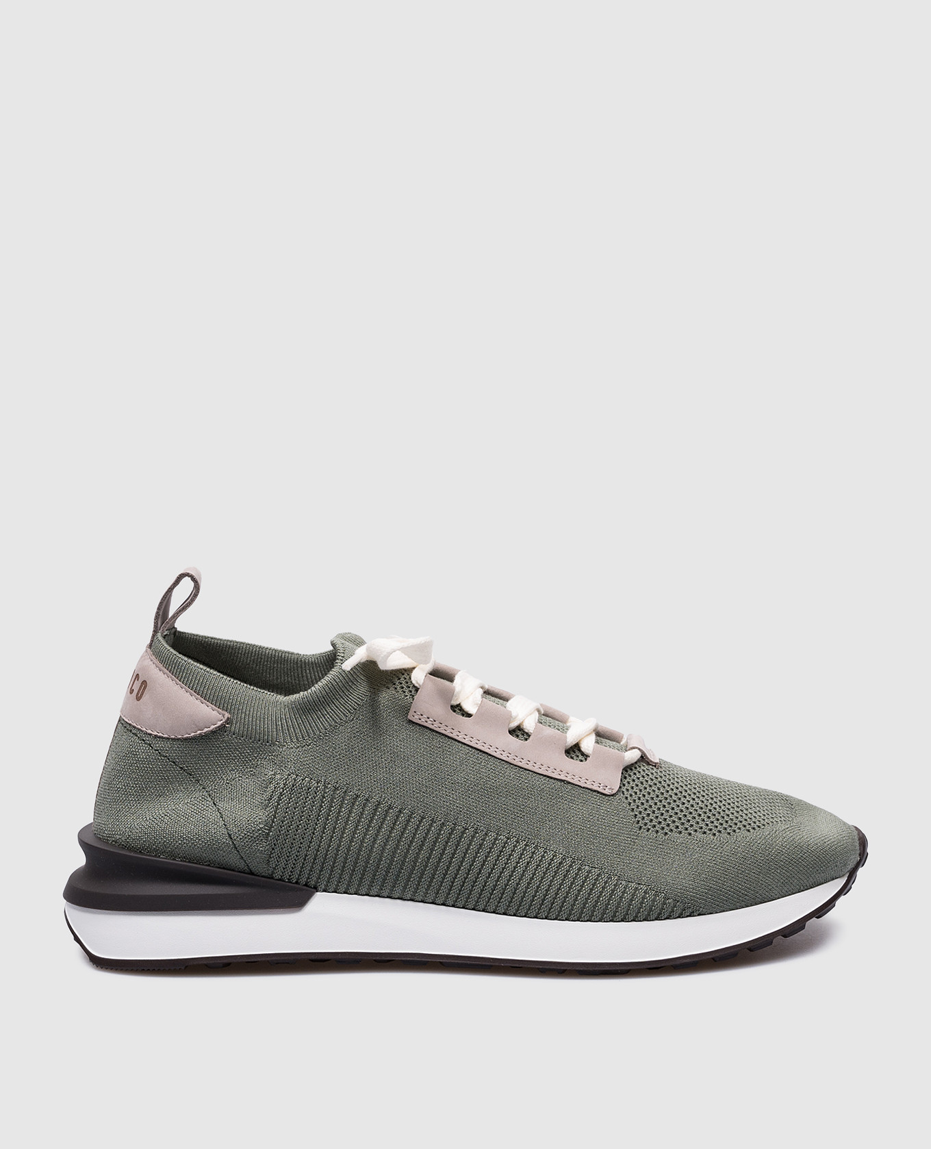 

Green combination sneakers with logo Peserico, Зеленый