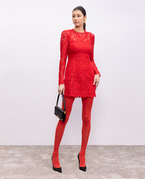 Dolce&Gabbana Red lace mini sheath dress F6TJRTHLMII