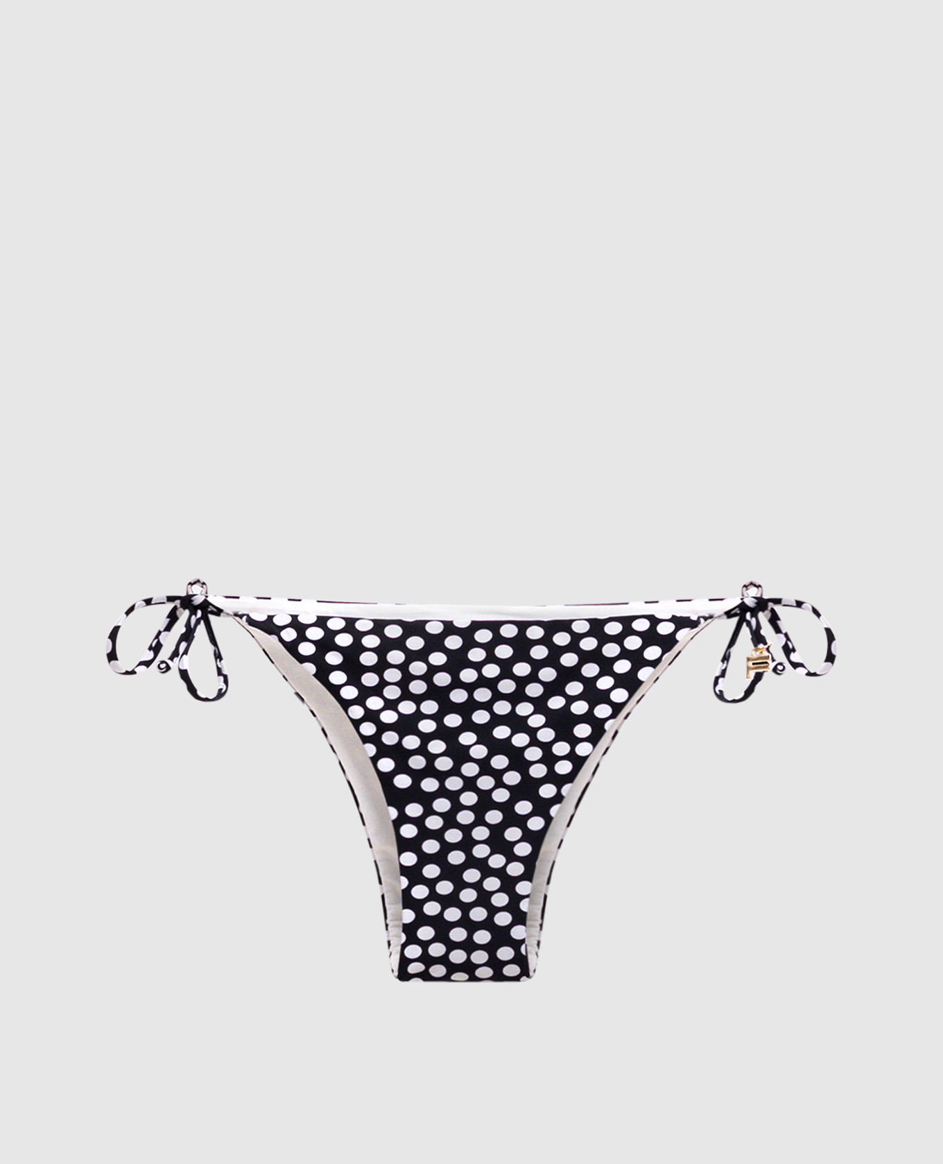 

Black polka dot swimsuit briefs with logo Fisico