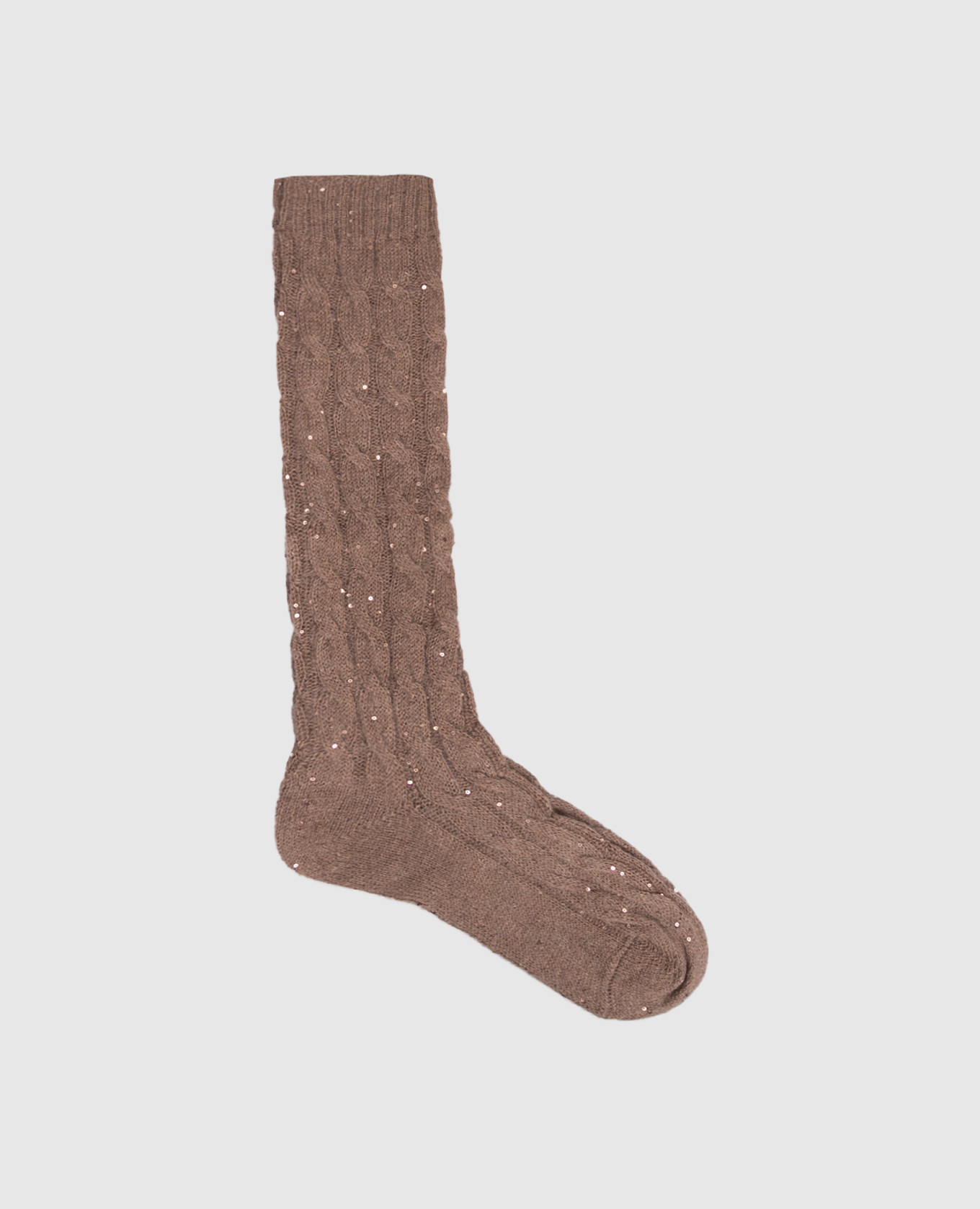 

Brown patterned wool knee-highs Brunello Cucinelli