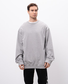 Ann Demeulemeester Gray sweatshirt with branded ribbons B0012489FA186