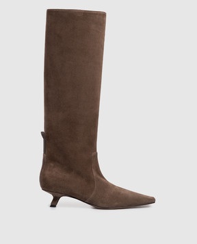 Brunello Cucinelli Brown suede boots with monil chain MZSFC3057P