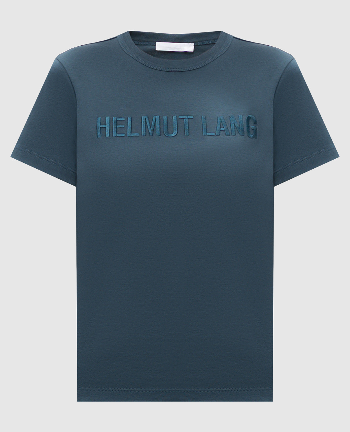 Blue t-shirt with logo embroidery helmut lang