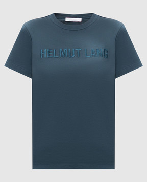 Helmut Lang Blue t-shirt with logo embroidery O06HW505