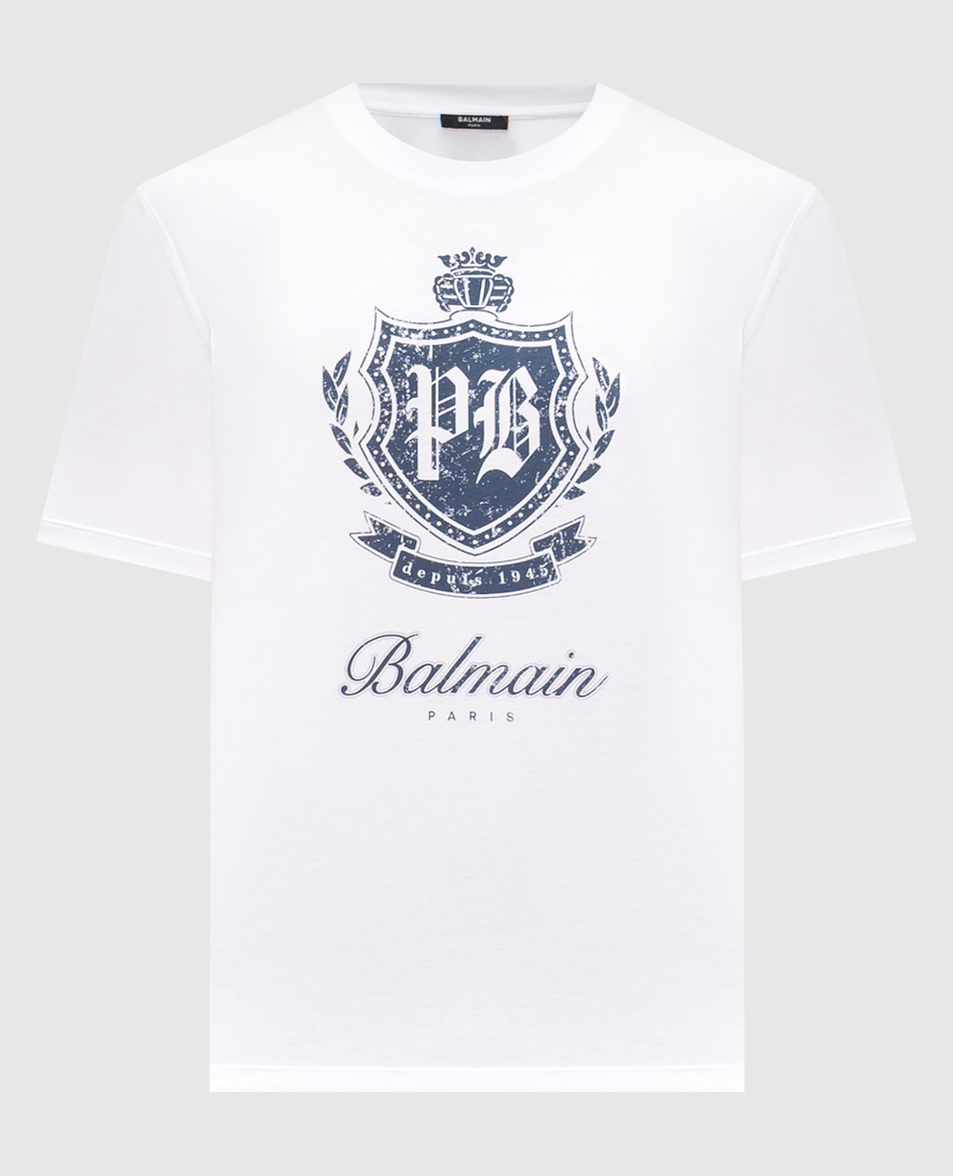 White T-shirt with logo print Balmain