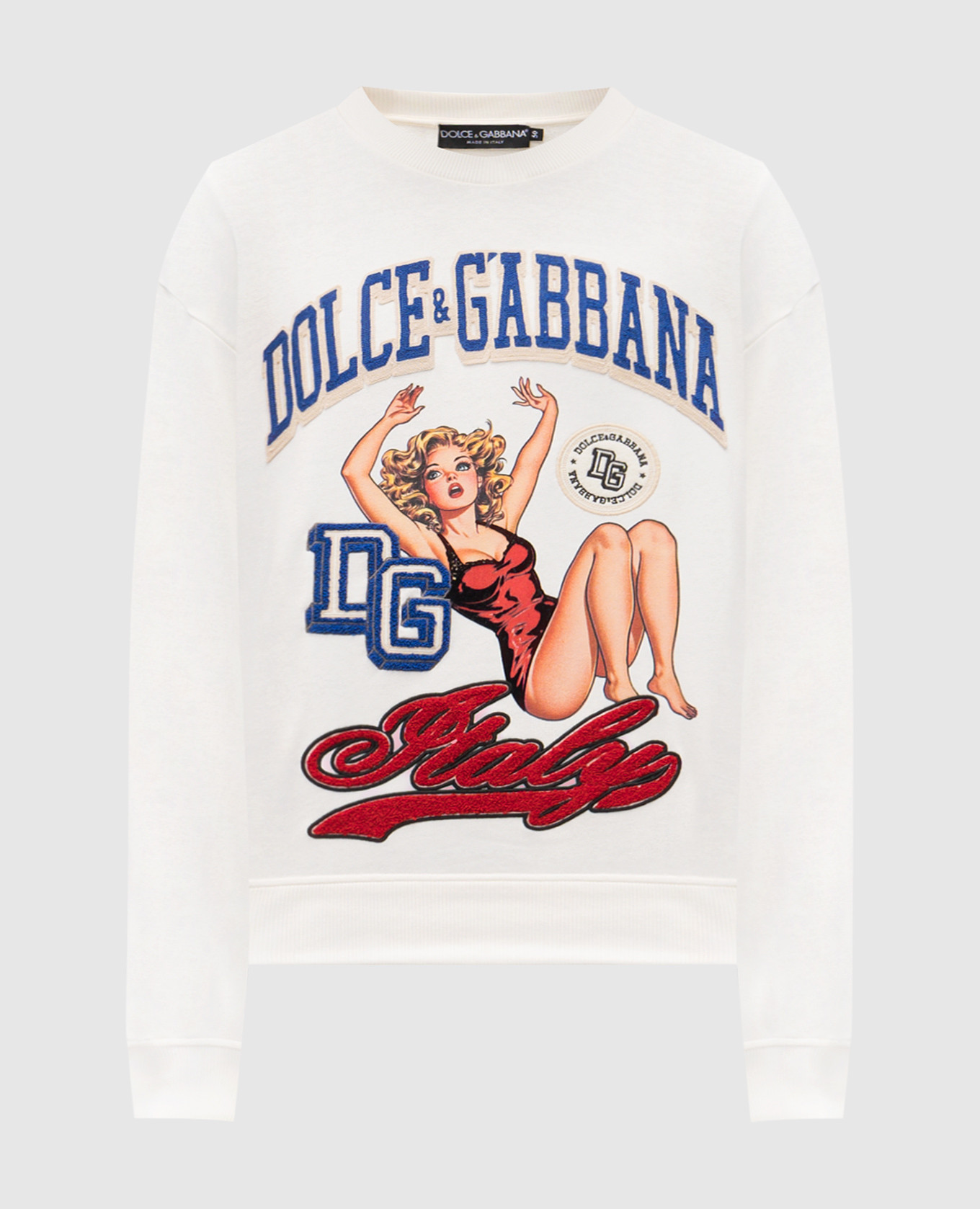 White sweatshirt with print Dolce&Gabbana