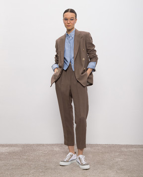 Brunello Cucinelli Brown linen pants MH126P7197
