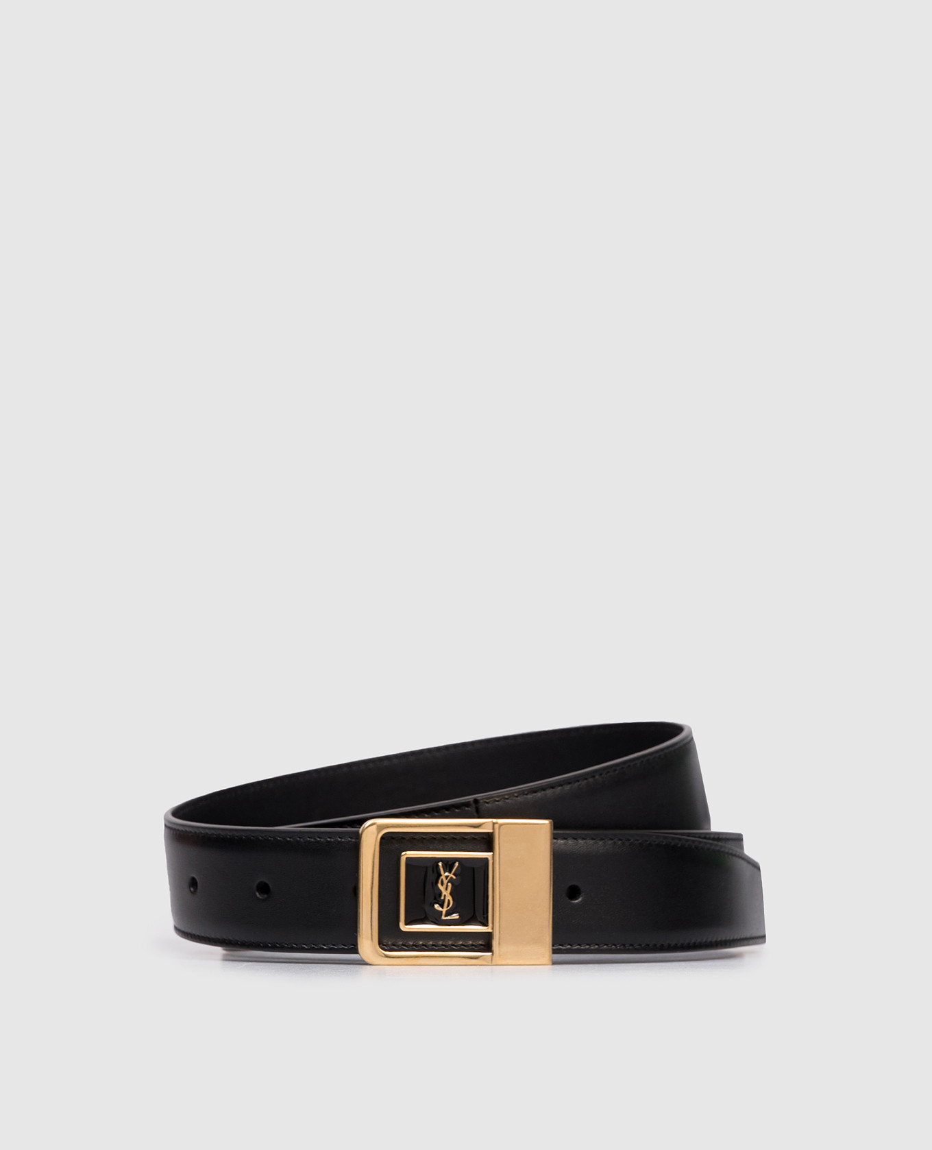 Black leather belt LA 66 Saint Laurent