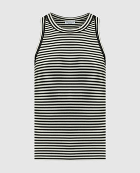 Brunello Cucinelli Striped top with monil chain ML929EH820