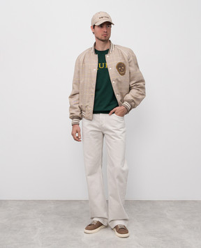 Alexander McQueen Beige wool check bomber jacket 827398QUACY