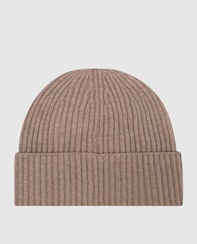 Brunello Cucinelli Beige ribbed cashmere hat M2293900