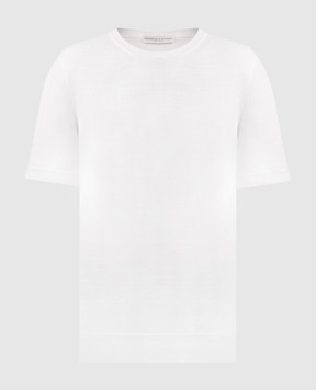Cashmere&Whiskey White T-shirt with silk and cashmere FS03