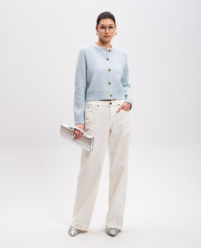Bottega Veneta Blue cardigan with wool 812469V4WQ0