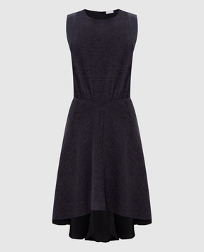 Brunello Cucinelli Gray wool and silk dress MR905A82E2y