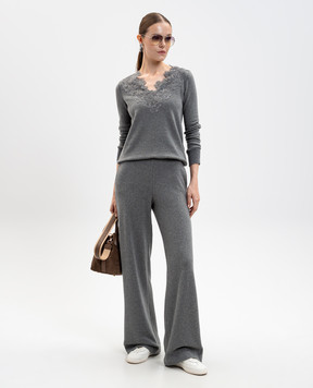 Ermanno Scervino Life Grey insulated wool pants D474P302XBK