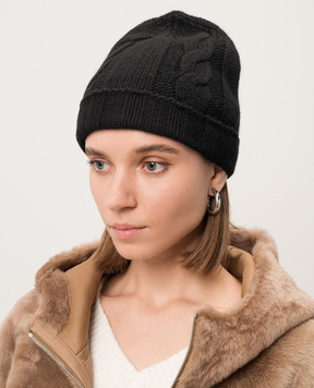 Simonetta Ravizza Black CERVINO cashmere hat F04KN95T68TR