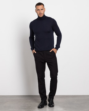 Cashmere&Whiskey Blue wool, silk and cashmere golf MU8571318410R3XL