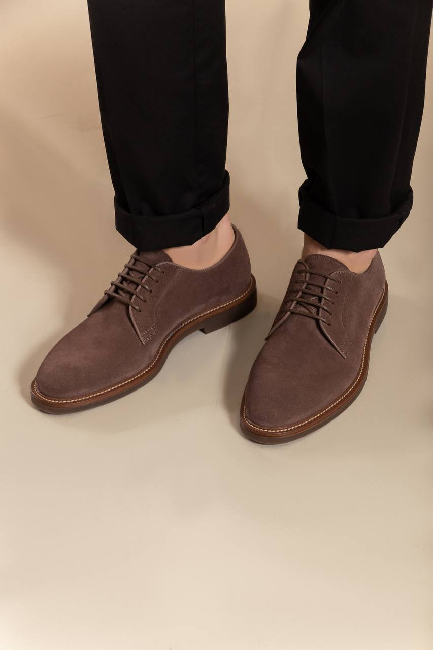 

Brown suede derby shoes Brunello Cucinelli