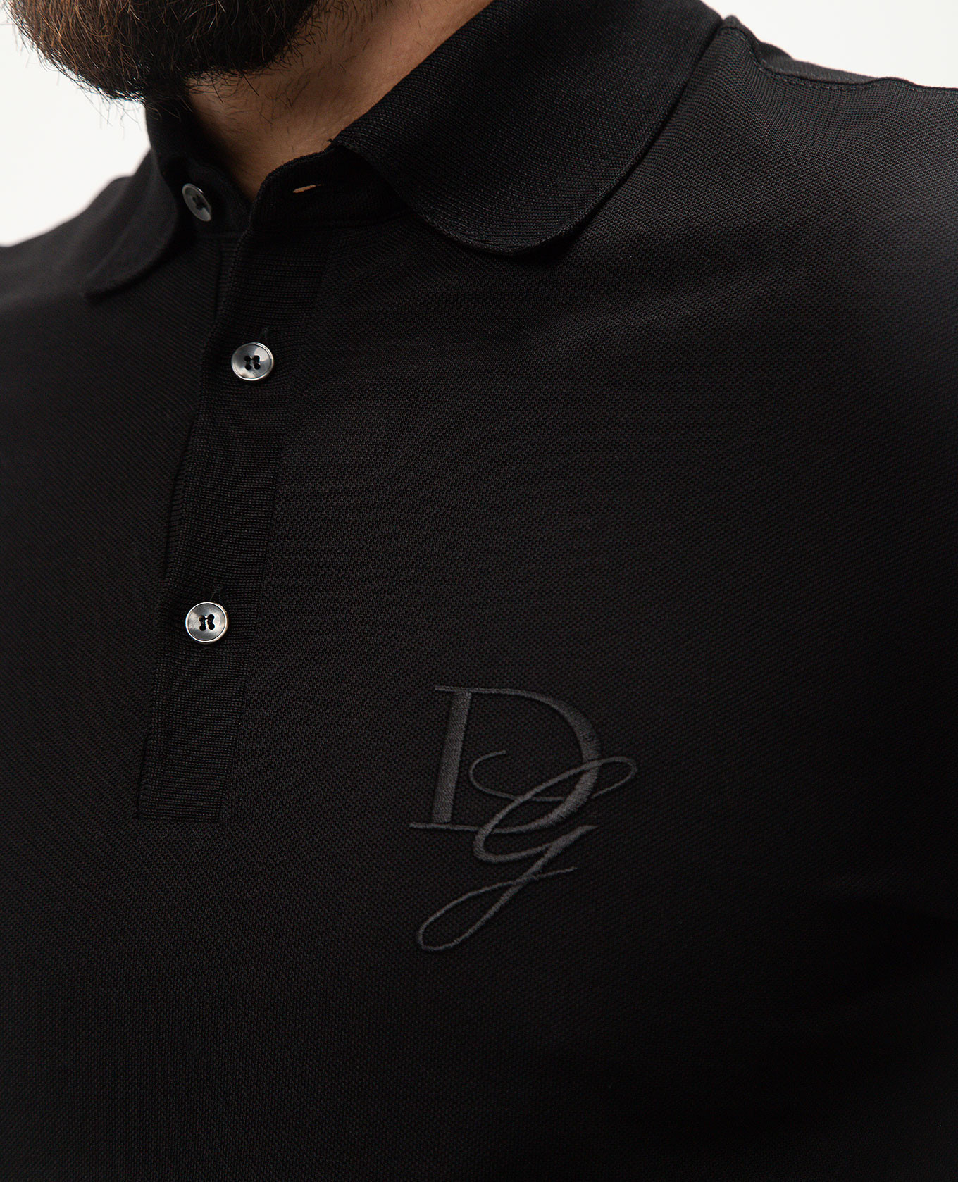 

Black polo with DG logo embroidery Dolce&Gabbana