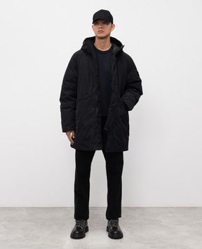 Stone Island Black down jacket with logo K2S157100008S0026
