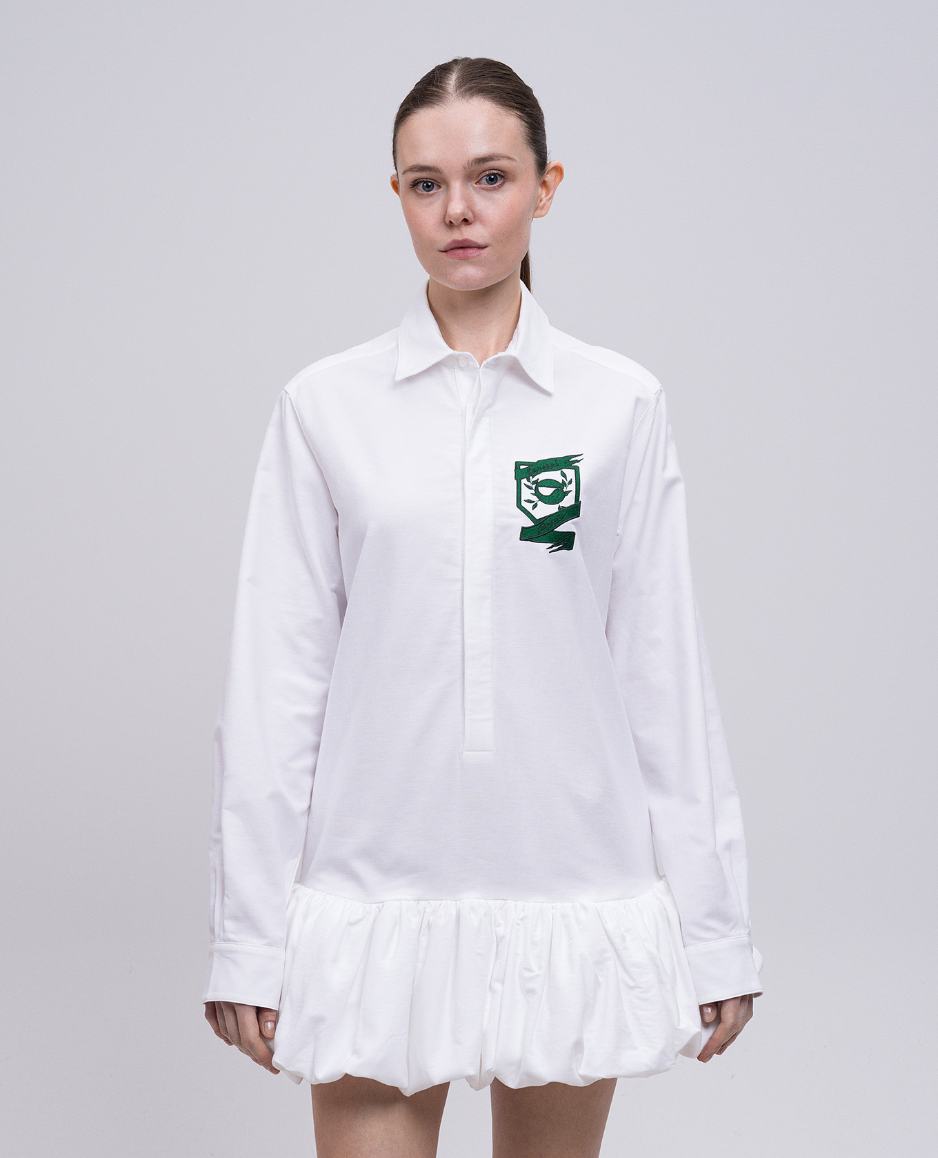 

White shirt dress with logo embroidery Coperni
