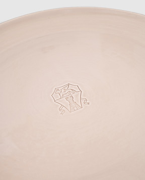 Brunello Cucinelli Beige ceramic dish with logo emblem MLCERB2001