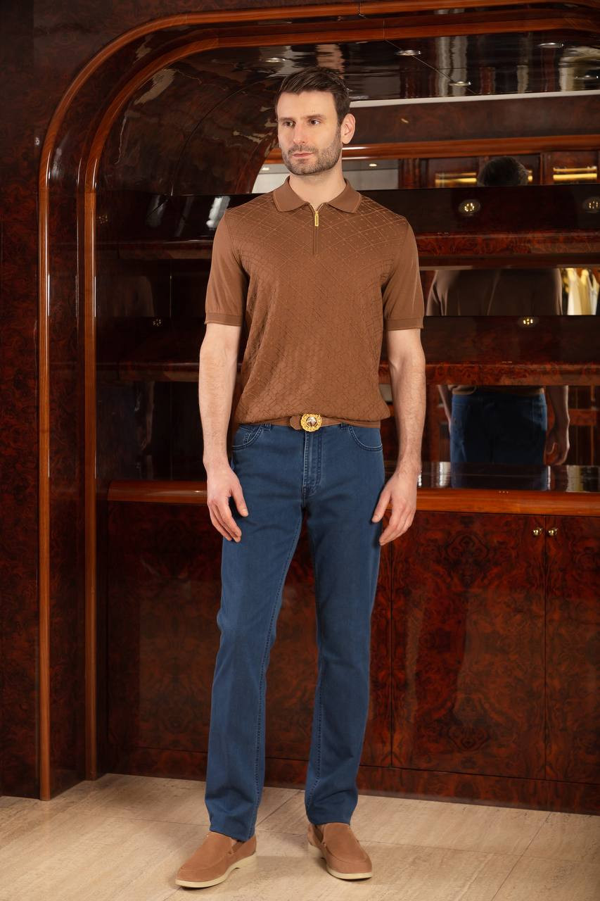 

Blue jeans with logo Stefano Ricci