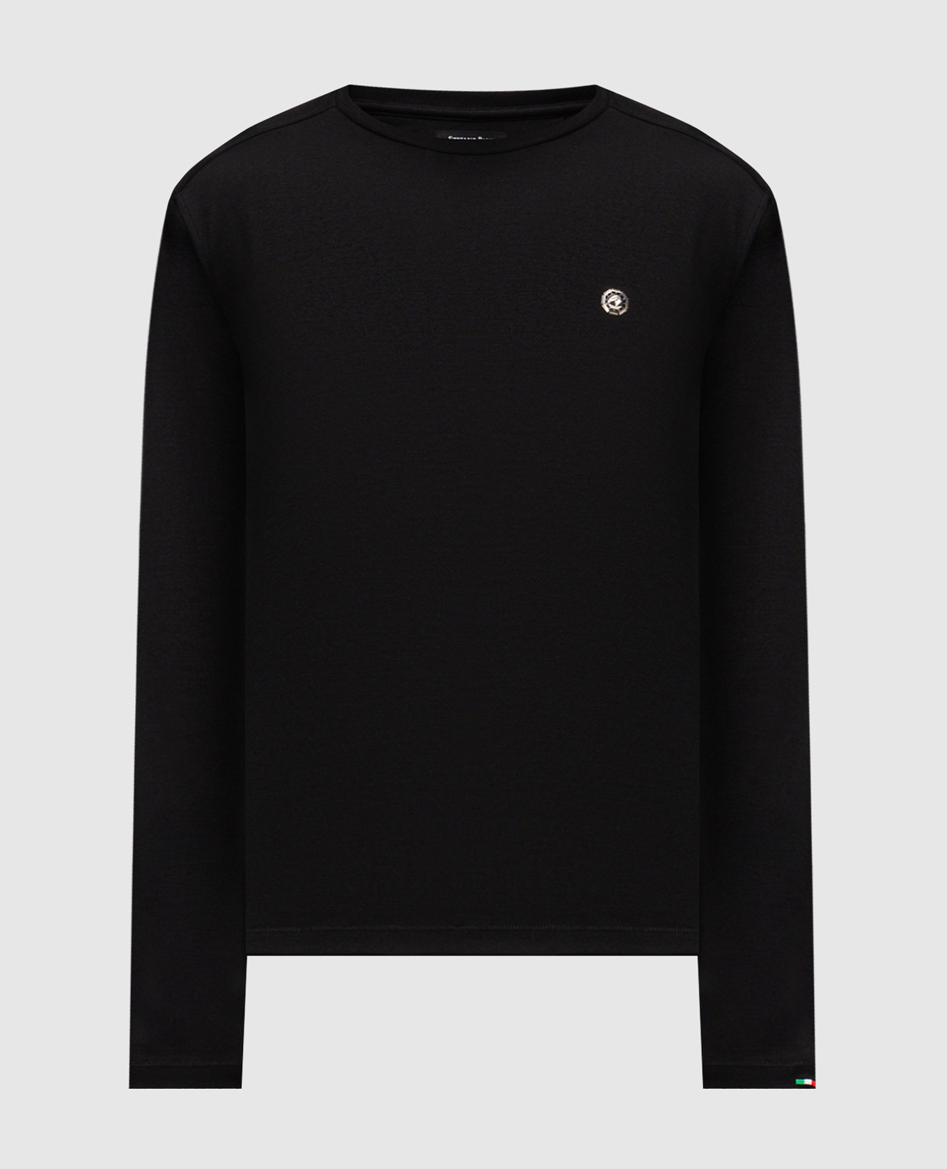 

Black wool and silk long sleeve shirt with emblem Stefano Ricci