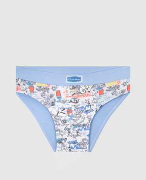 RiminiVeste Gasolino children's blue briefs with a graffiti print U3519