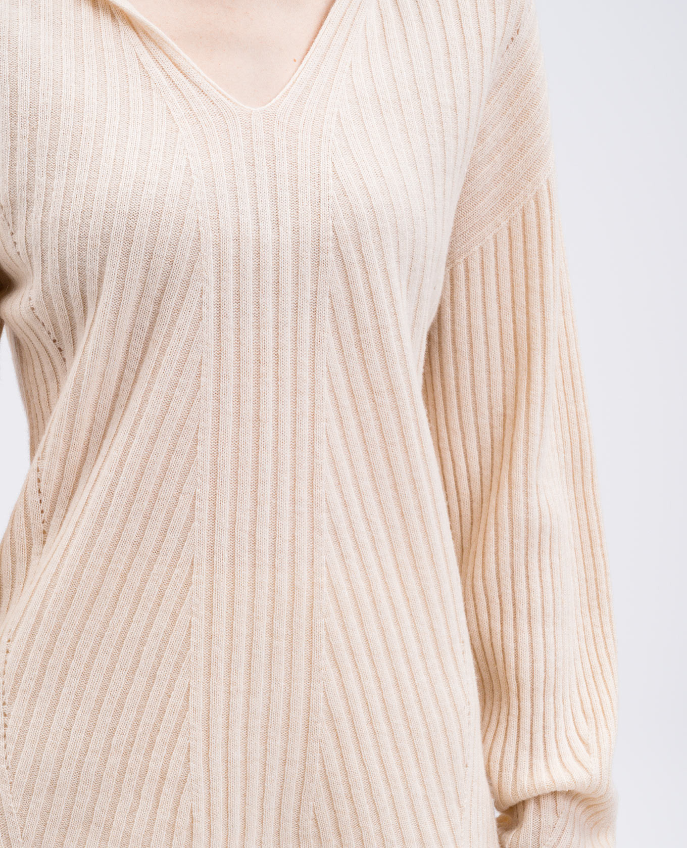 Beige wool and cashmere pullover with hood Twinset 5