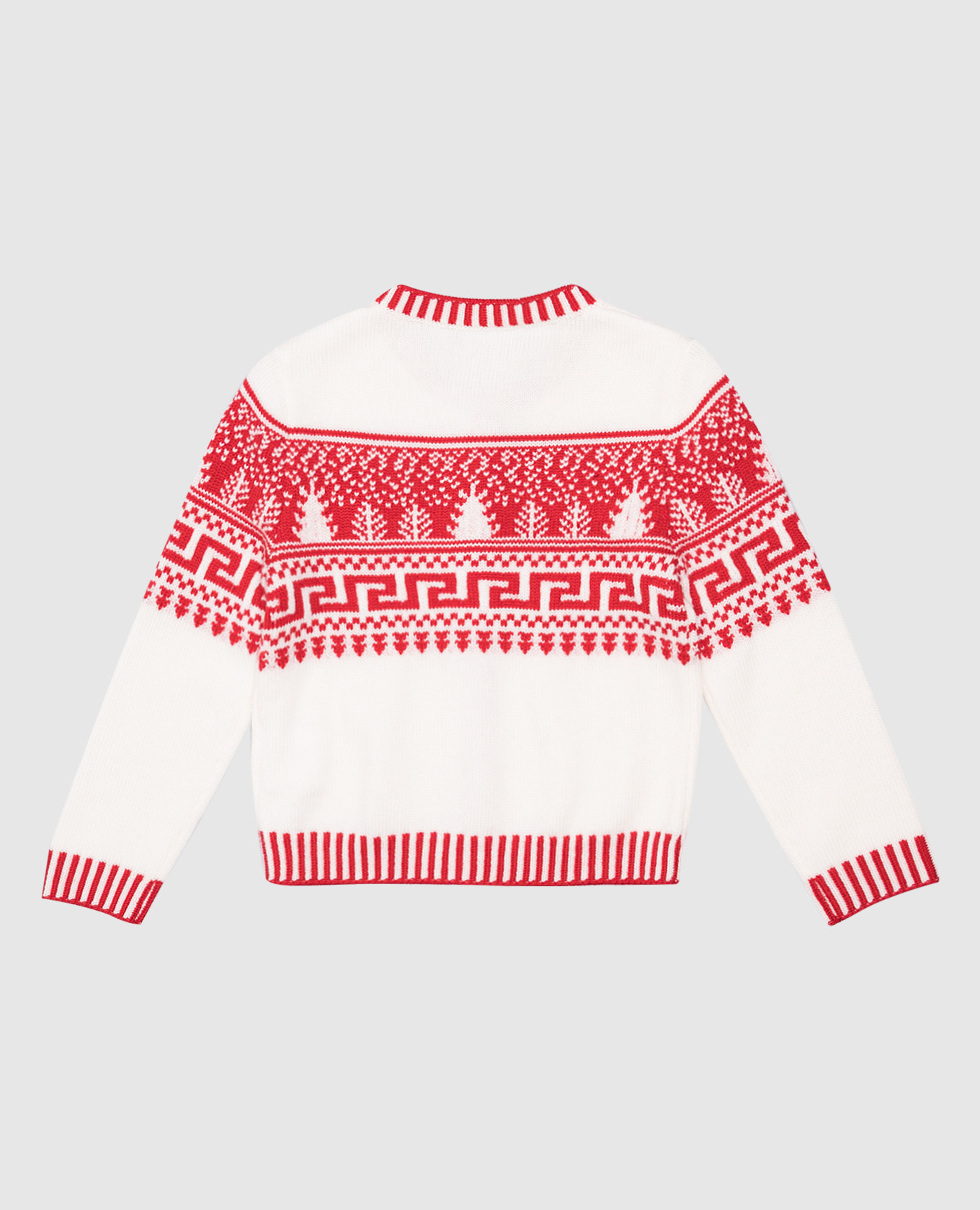 

Children's white jacquard Fair Isle wool cardigan Versace