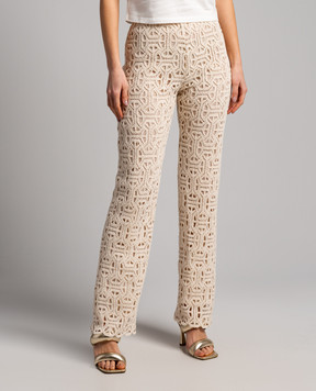 Max & Co JESSY beige pants with macrame lace JESSY