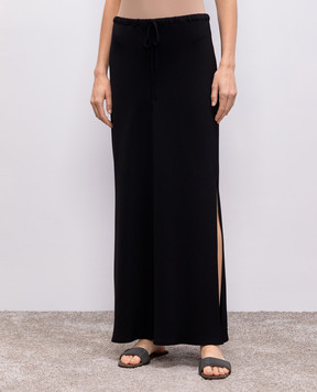 Brunello Cucinelli Black skirt with silk MA029G3769
