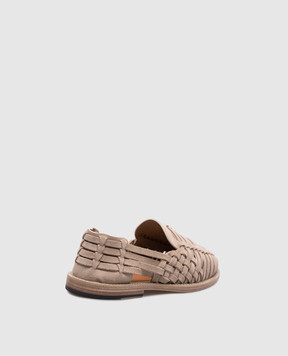 Brunello Cucinelli Beige suede braided loafers MZUCOBM313
