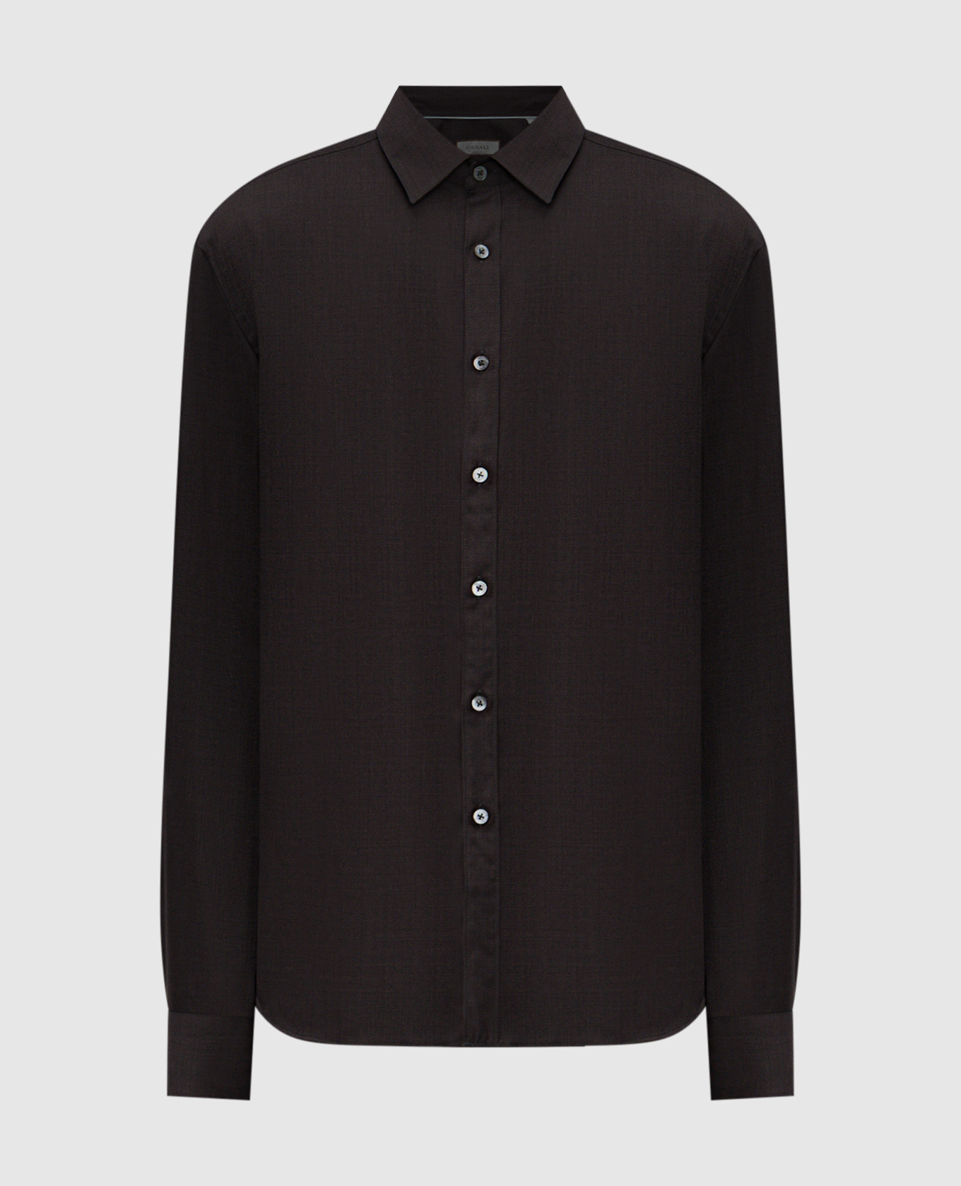Brown wool shirt Canali