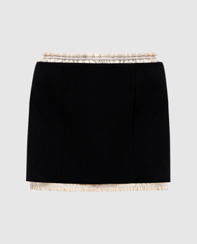Victoria Beckham Black mini skirt with wool 1125WSK006037A