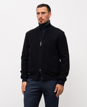 Stefano Ricci Blue wool bomber jacket MDJ5300210W0002P