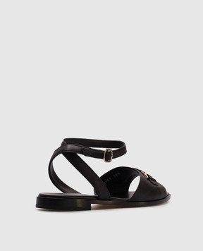 Doucal's Black leather sandals DD8769DEGNUF264