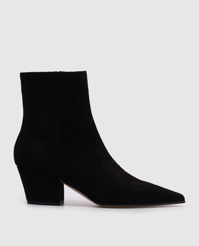 Gianvito Rossi Black suede KEINNA BOOTIE boots G7293755RIC