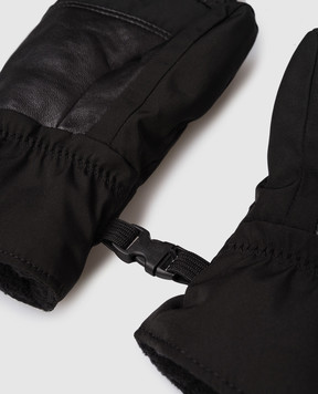 Yves Salomon Enfant Children's black combination gloves 23WEA010XXM20W