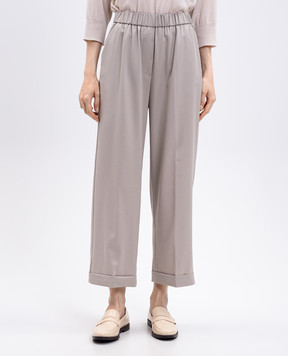 Peserico Beige wool trousers with lapels A04036D02566