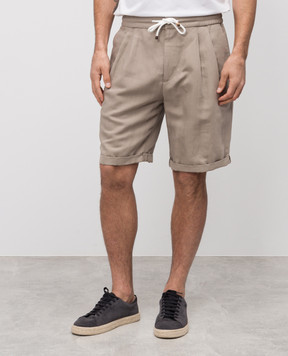 Brunello Cucinelli Beige linen shorts MH255U0020