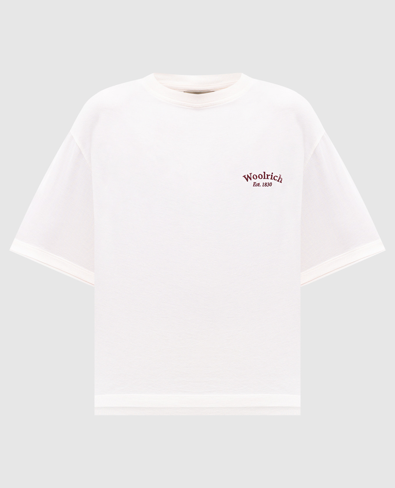 

Beige T-shirt with logo embroidery Woolrich