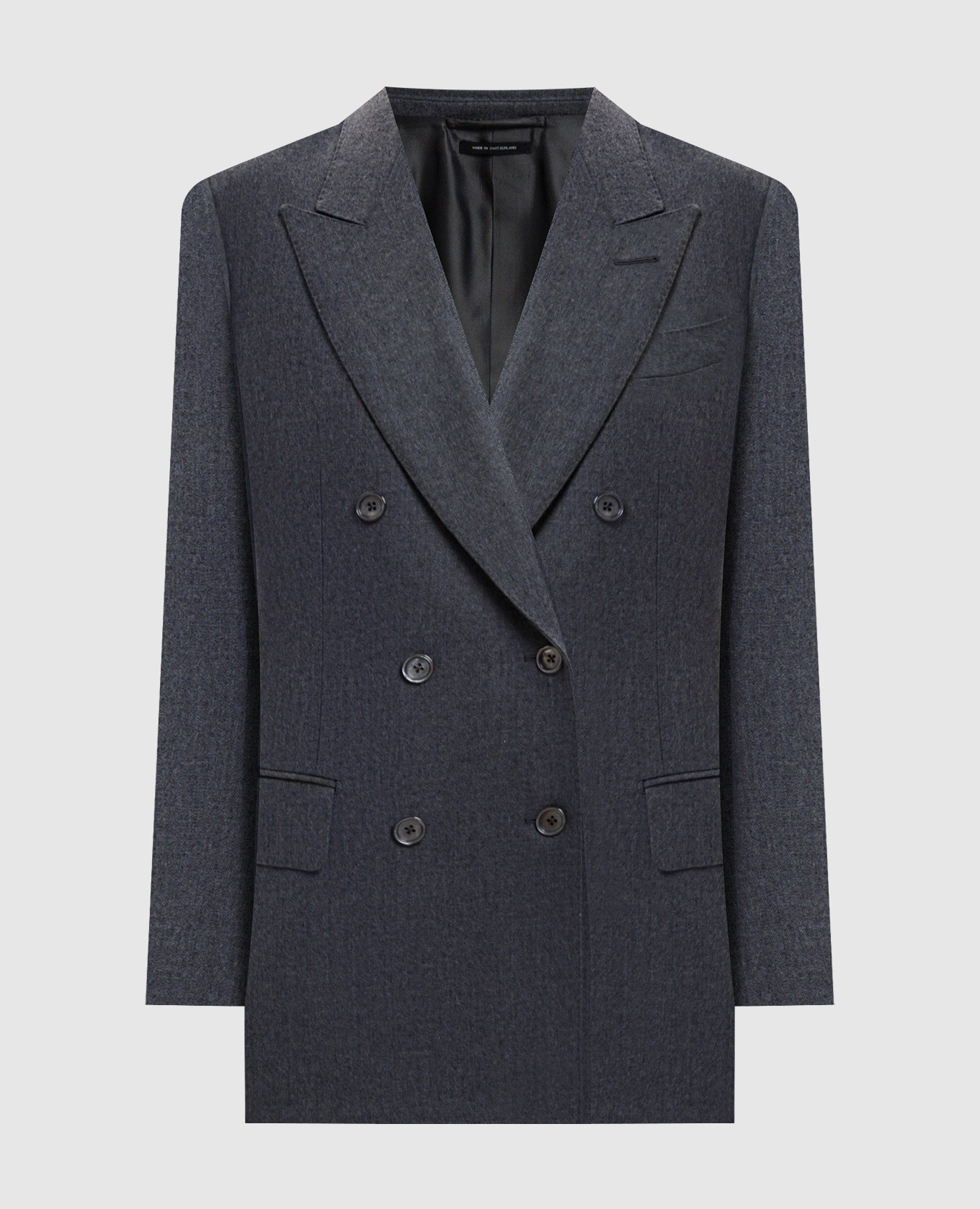 

Gray double-breasted wool jacket Tom Ford, Grey