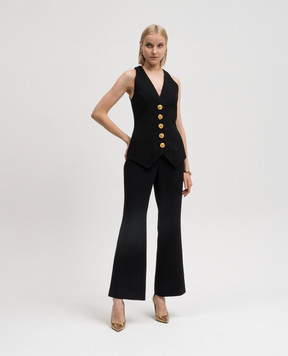 Balmain Black vest made of wool CF0SA285WB86