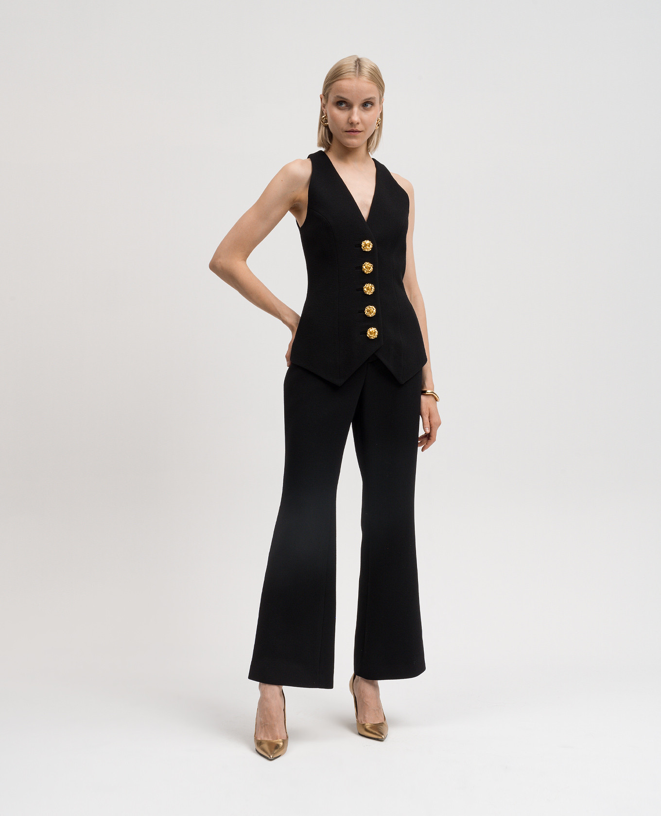 Black vest made of wool Balmain 2